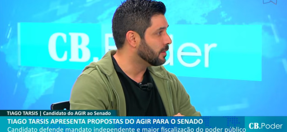 Tiago Tarsis apresenta propostas do AGIR para o Senado em entrevista ao CB.Poder